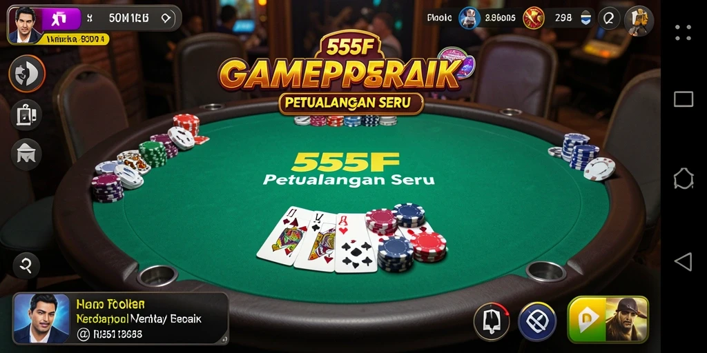 Gameplay seru dalam aplikasi Poker 555F.