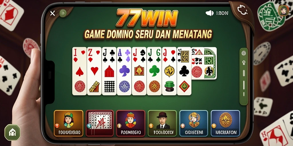 Screenshot gameplay yang menarik dari 77WIN, menunjukkan aksi domino yang seru.