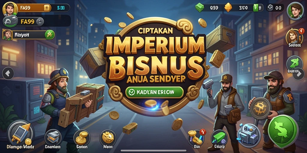 Screenshot gameplay FA99 menampilkan keseruan membangun bisnis Tycoon.