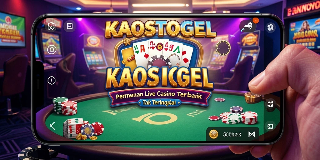 Screenshot gameplay KAOSTOGEL menampilkan dealer langsung dan interaksi pemain.