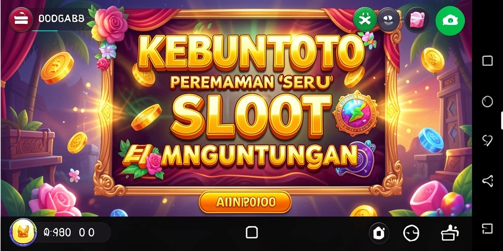 Screenshot gameplay KEBUNTOTO menampilkan berbagai simbol slot yang menarik.