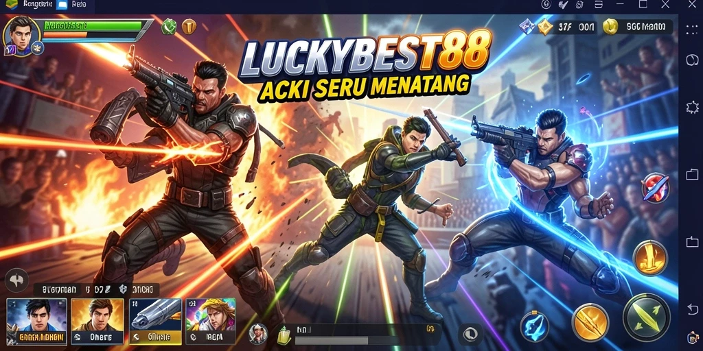 Screenshot LUCKYBEST88 menampilkan aksi pertempuran yang mendebarkan.