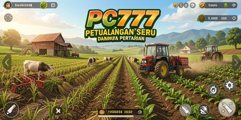Tampilan gameplay seru di PC777 dengan pertanian yang indah.