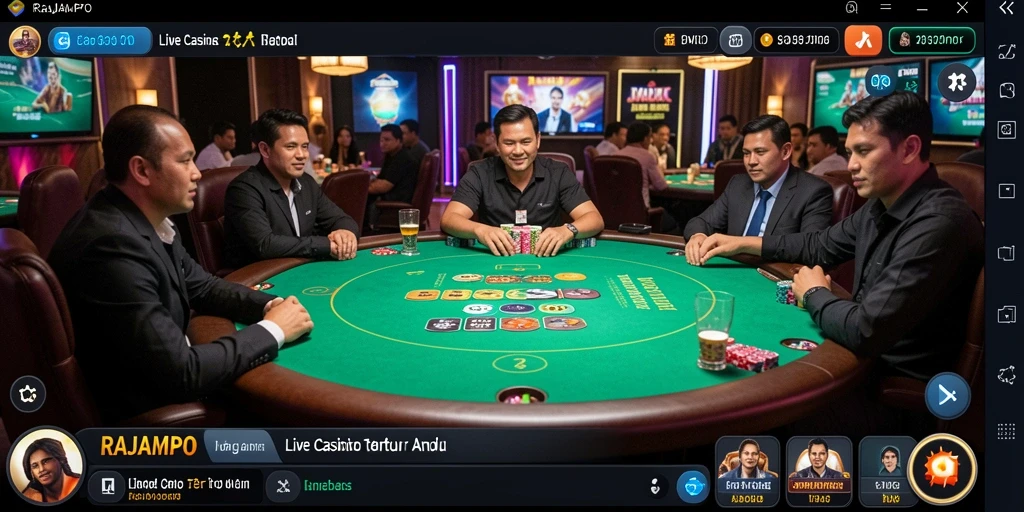 Tampilan gameplay RAJAMPO yang seru dan menarik di Live Casino.