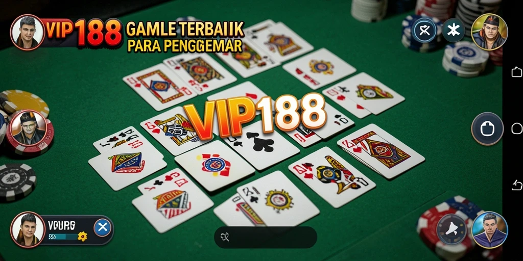 Screenshot gameplay Gaple VIP188 dengan tampilan menarik dan interaktif.